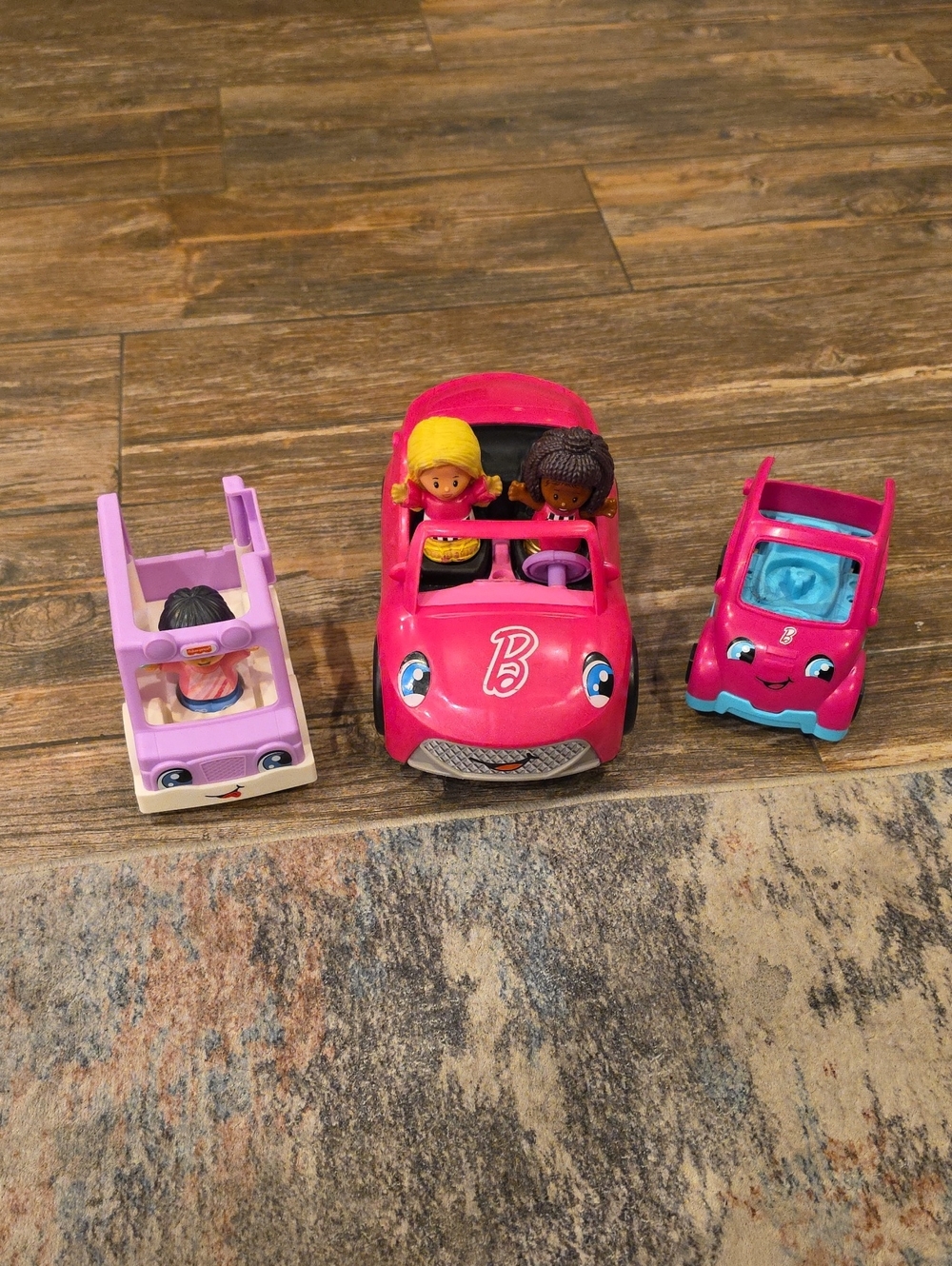 Barbie Bright Pink Convertible Play Car with Purple & Aqua Accents